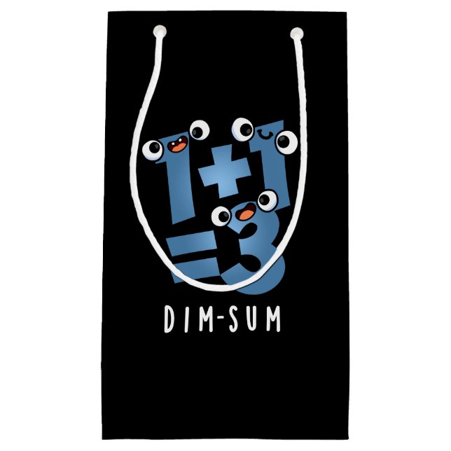 Dim Sum Funny Mathematics Food Pun Dark BG Small Gift Bag (Front)