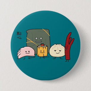 Dim Sum Pork Bao Shaomai Chinese dumpling Buns Bun 7.5 Cm Round Badge