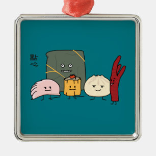 Dim Sum Pork Bao Shaomai Chinese dumpling Buns Bun Metal Tree Decoration