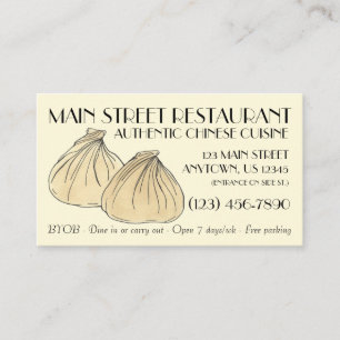 Dim Sum Shumai Dumplings Chinese Restaurant Food Business Card