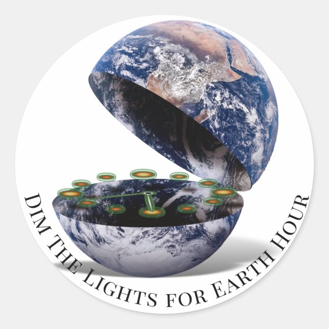 Dim The Lights Earth Hour  Classic Round Sticker (Front)