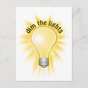 Dim the Lights - Lightbulb Postcard