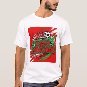 DIMA MAGHRIB .Moroccan Flag Street Football Design T-Shirt