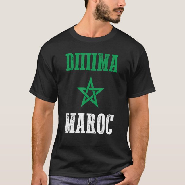 Dima Maroc   Moroccan Pride Morocco Flag T-Shirt (Front)