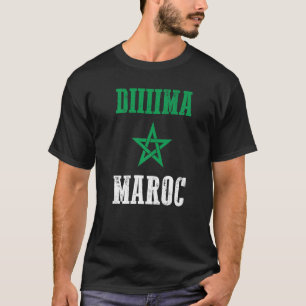 Dima Maroc  Moroccan Pride Morocco Flag T-Shirt