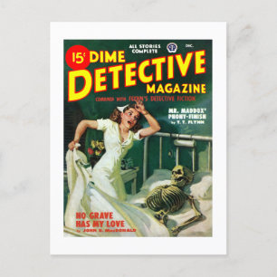 Dime Detective Magazine (Dec, 1948) Postcard