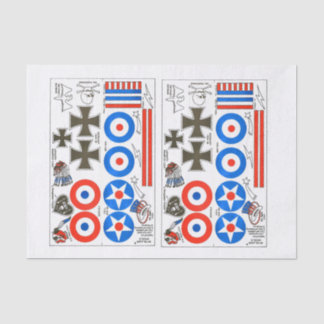 Dime-scale model aeroplane insignia sheet