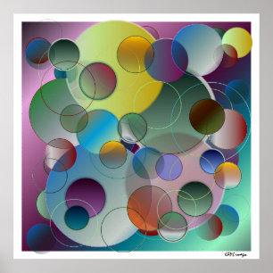 Dimensional Abstract Circles Art Poster