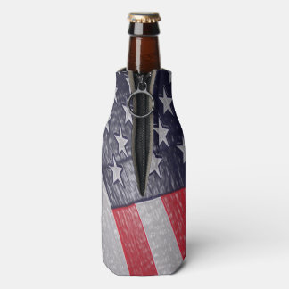 Dimensional American Flag Bottle Cooler