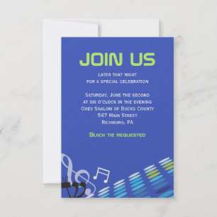 DIMENSIONAL Bar Mitzvah Invitation Reception Card