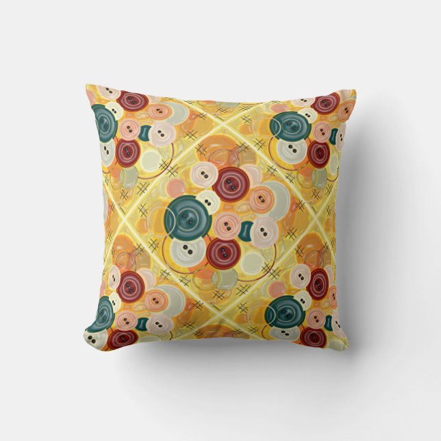 Dimensional Buttons Collage Cushion (Front)