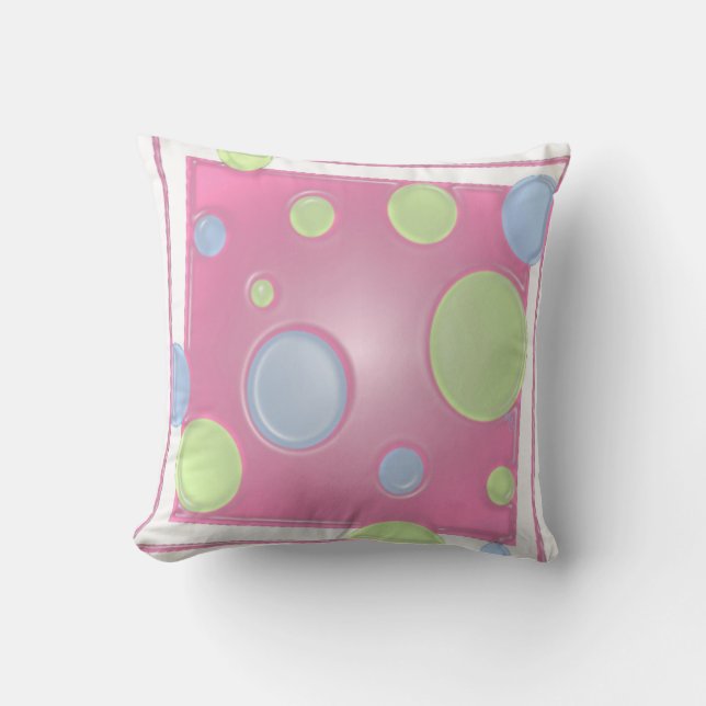 Dimensional DOTS on Pink Cushion (Front)