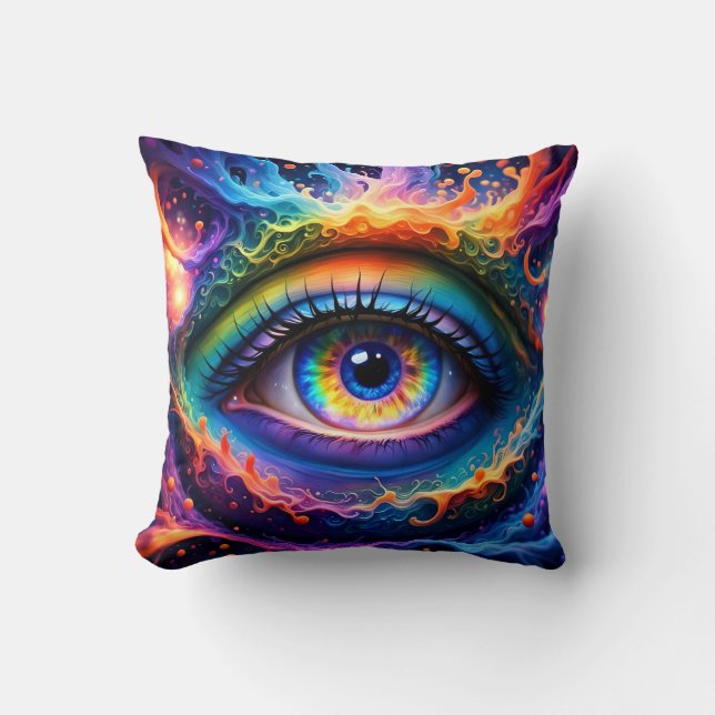 Dimensional Eye – A Burst of Colours and Surreal  Cushion (Front)