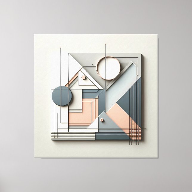 Dimensional Geometric Balance Canvas Print (Front)