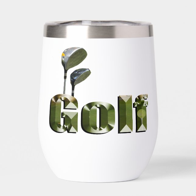 Dimensional Golf Clubs And Name, (Back)