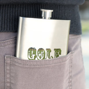 Dimensional Golf Picture Logo, Classic Hip Flask