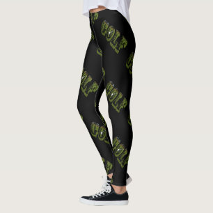 Dimensional Green Golf Picture Logos, Leggings