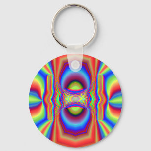 Dimensional Intersection Digital Art Key Ring