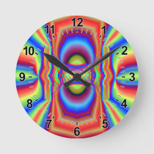 Dimensional Intersection Digital Art Round Clock