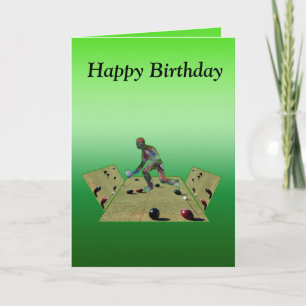 Dimensional Lawn Bowler Design Birthday Card, Card