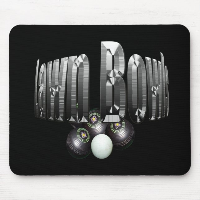 Dimensional Silver Lawn Bowls Design, Mouse Mat (Front)