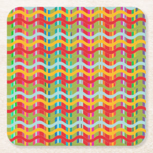 Dimensional Smiles (Shape Options) - Square Paper Coaster
