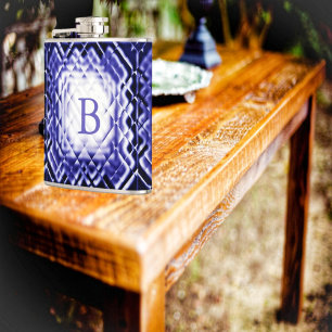 Dimensional Square-Navy-B Hip Flask