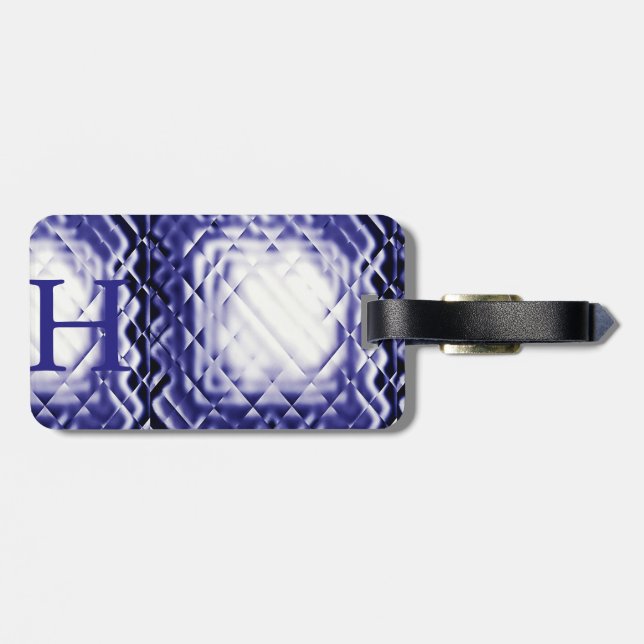 Dimensional Square-Navy-H Luggage Tag (Back Horizontal)