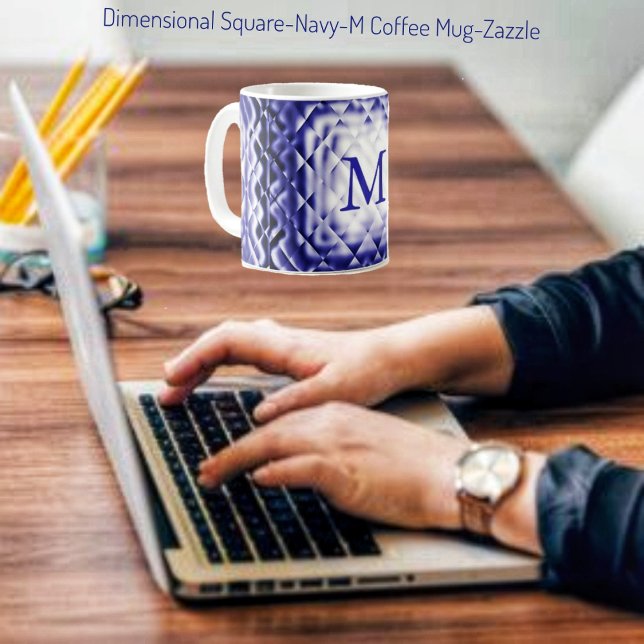 Dimensional Square-Navy-M Coffee Mug (Creator Uploaded)