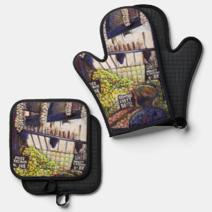 Dimensions of Curiosity Oven Mitt & Pot Holder Set