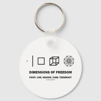 Dimensions Of Freedom (Geometry Humour) Key Ring