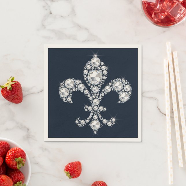 Dimond Fleur de Lis Royal  Napkin (Insitu)