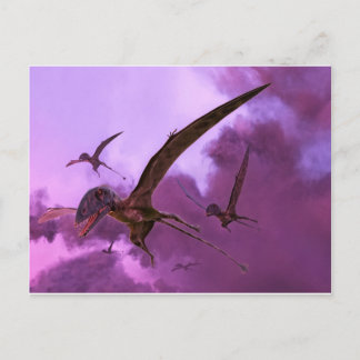 Dimorphodons Flying out of the Clouds Postcard