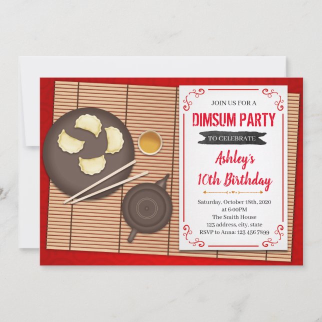 Dimsum birthday party invitation (Front)