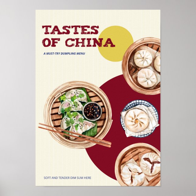 Dimsum Watercolor business  Poster (Front)