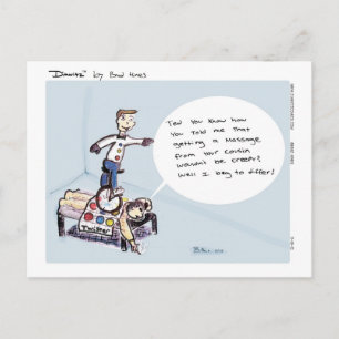 Dimwitz Unicycle Massage Postcard, by Brad Hines Postcard