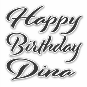 Dina Name Vorname black Sticker Geburtstag