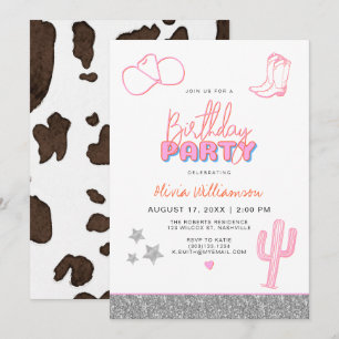 DINA Space Cowgirl Desert Birthday Party Invitation
