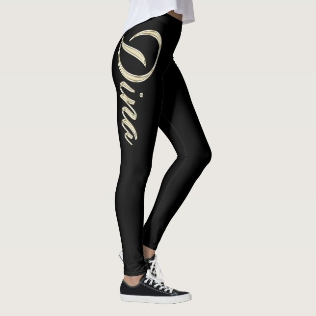 Dina white gold Handwriting trousers Leggings (Right)