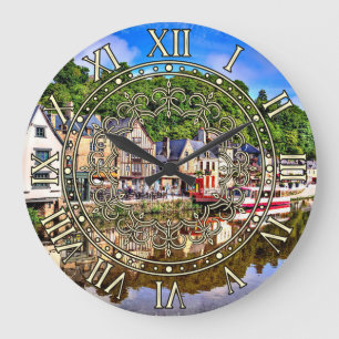 Dinan,  Cotes-d'Armour, Bretagne. France. Large Cl Clock