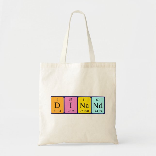 Dinand periodic table name tote bag (Front)