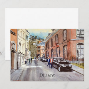 Dinant Belgium Street Scene Watercolor