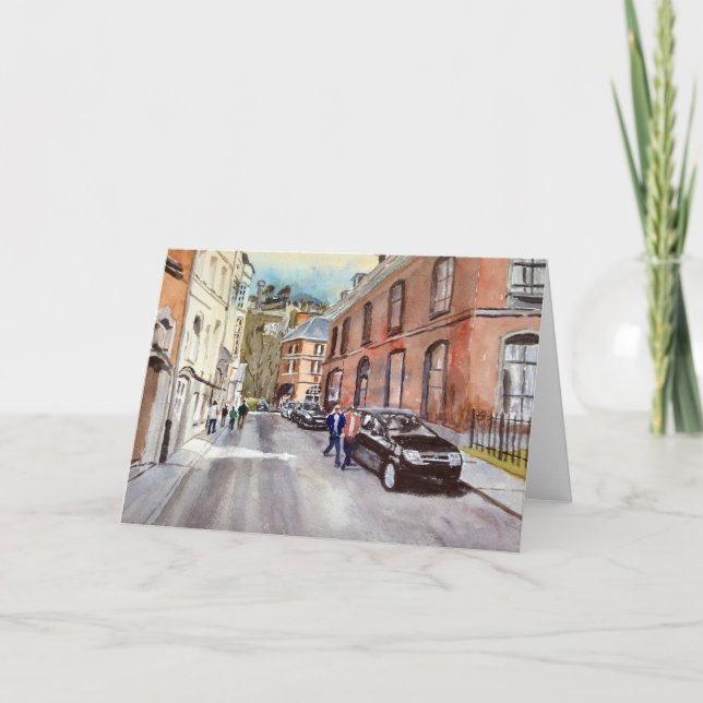 Dinant Belgium Street Scene Watercolor Card (Front)