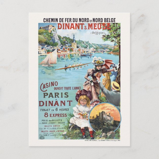 Dinant Meuse Belgique Vintage Poster 1890s Postcard (Front)