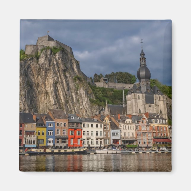 Dinant town view by beautiful sunset, Belgium Magnet (Front)