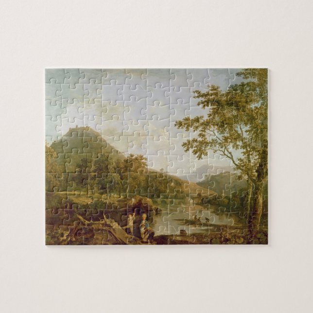 Dinas Bran from Llangollen, 1770-71 (oil on canvas Jigsaw Puzzle (Horizontal)