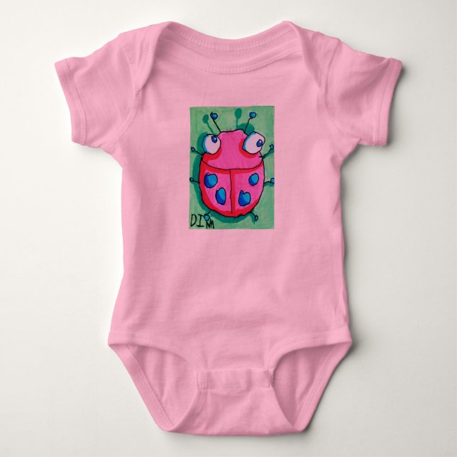 Dina's Ladybug Onsie Baby Bodysuit (Front)