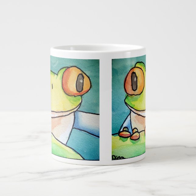Dina's Tree Frog (double image) Jumbo Mug (Front)