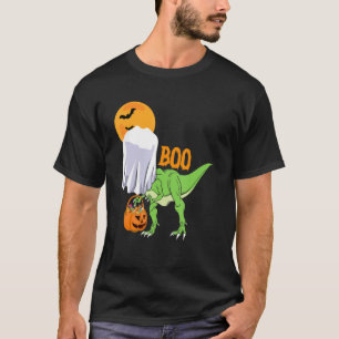 Dinasour Trex Halloween Trex Mummy Boo Kids Men Pu T-Shirt