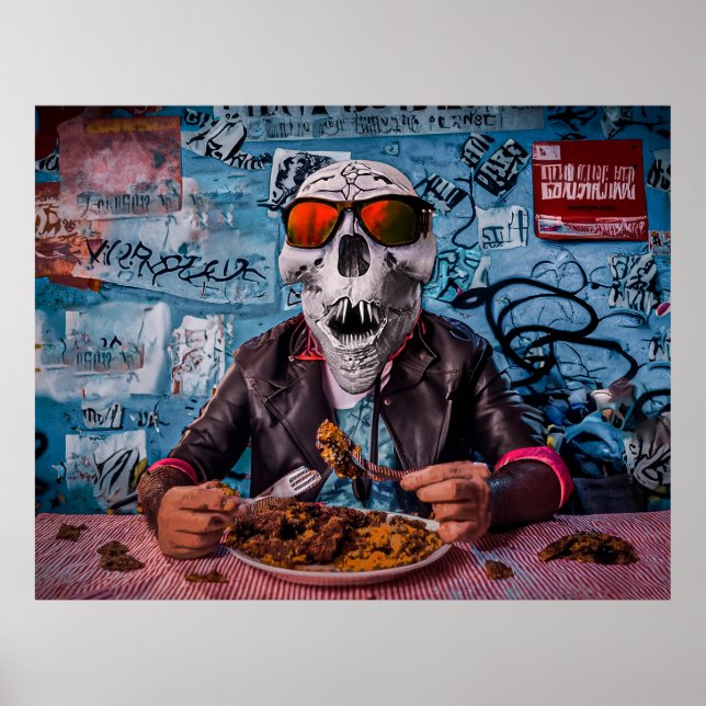 Dine with the Dead Digital Art (AI) Poster (Front)